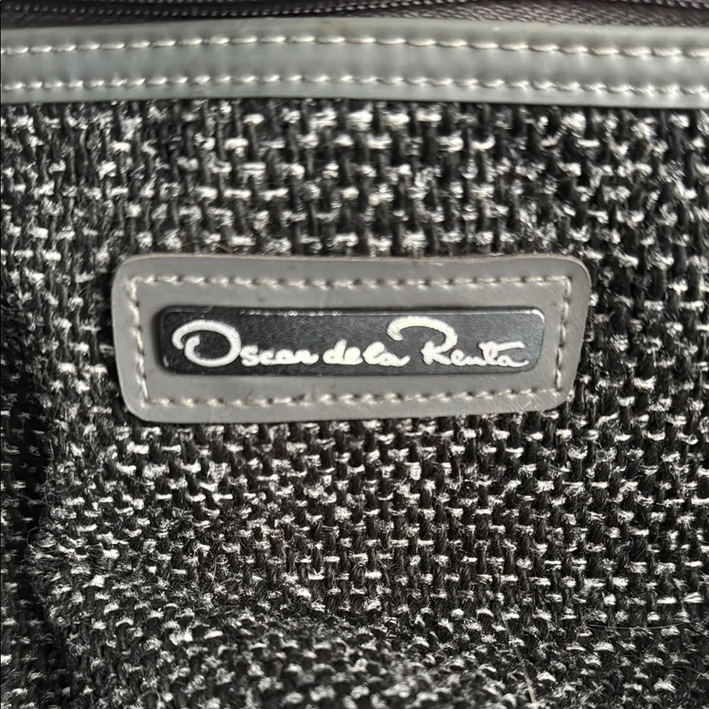 Oscar de la Renta Black and Gray Duffel Bag